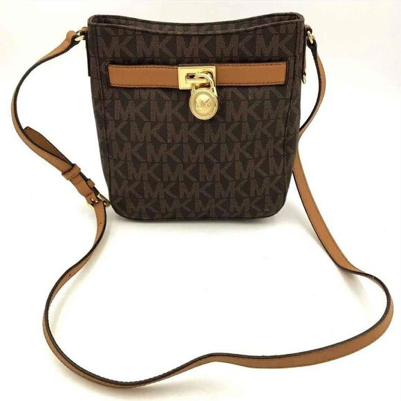 NEW Michael Kors MK Designer Hamilton Traveler Brown Crossbody Bag Purse Handbag - Picture 1 of 10